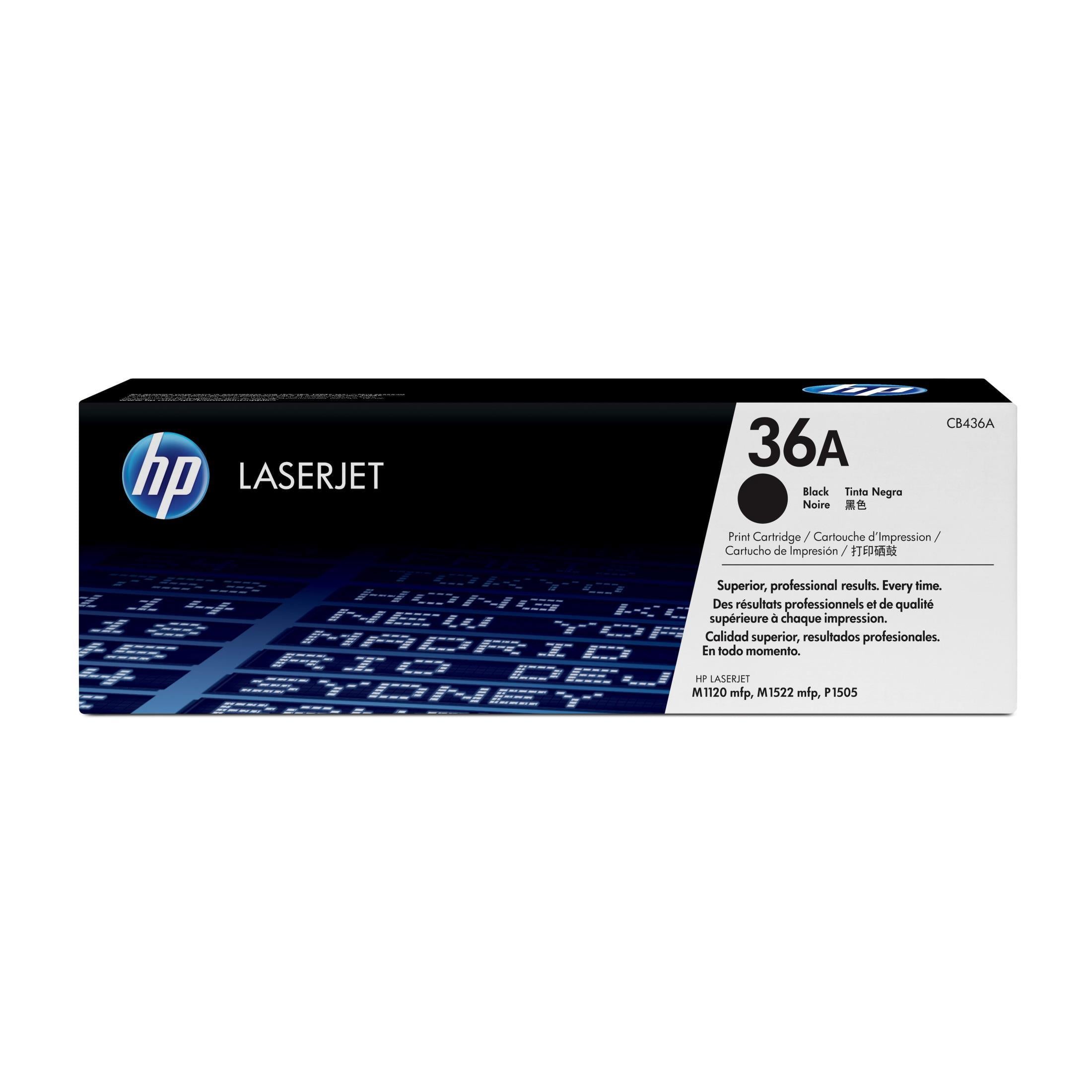 HP 36A Black Toner Cartridge 2,000 Pages Original CB436A Single