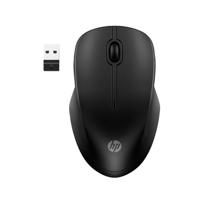 Hp 255 dual wireless mouse | dual-mode bluetooth 5. 0 in 2,4 ghz | 1600 dpi | tiho klikanje | ambidextrous | brezžična miška 1 Hp 255 dual wireless mouse brezžična miška sprednji pogled z usb sprejemnikom
