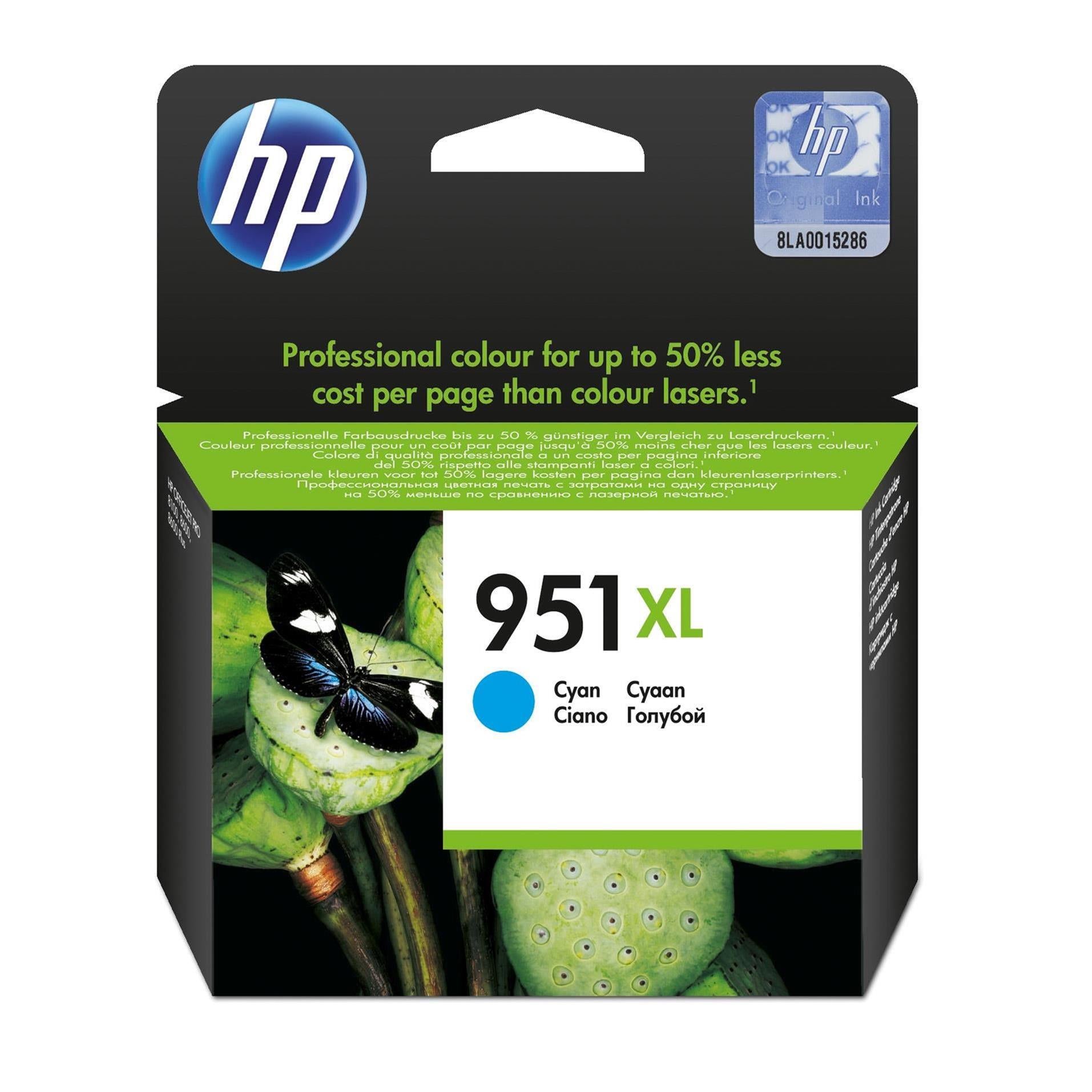 HP 951XL Cyan High Yield Printer Ink Cartridge Original CN046AE