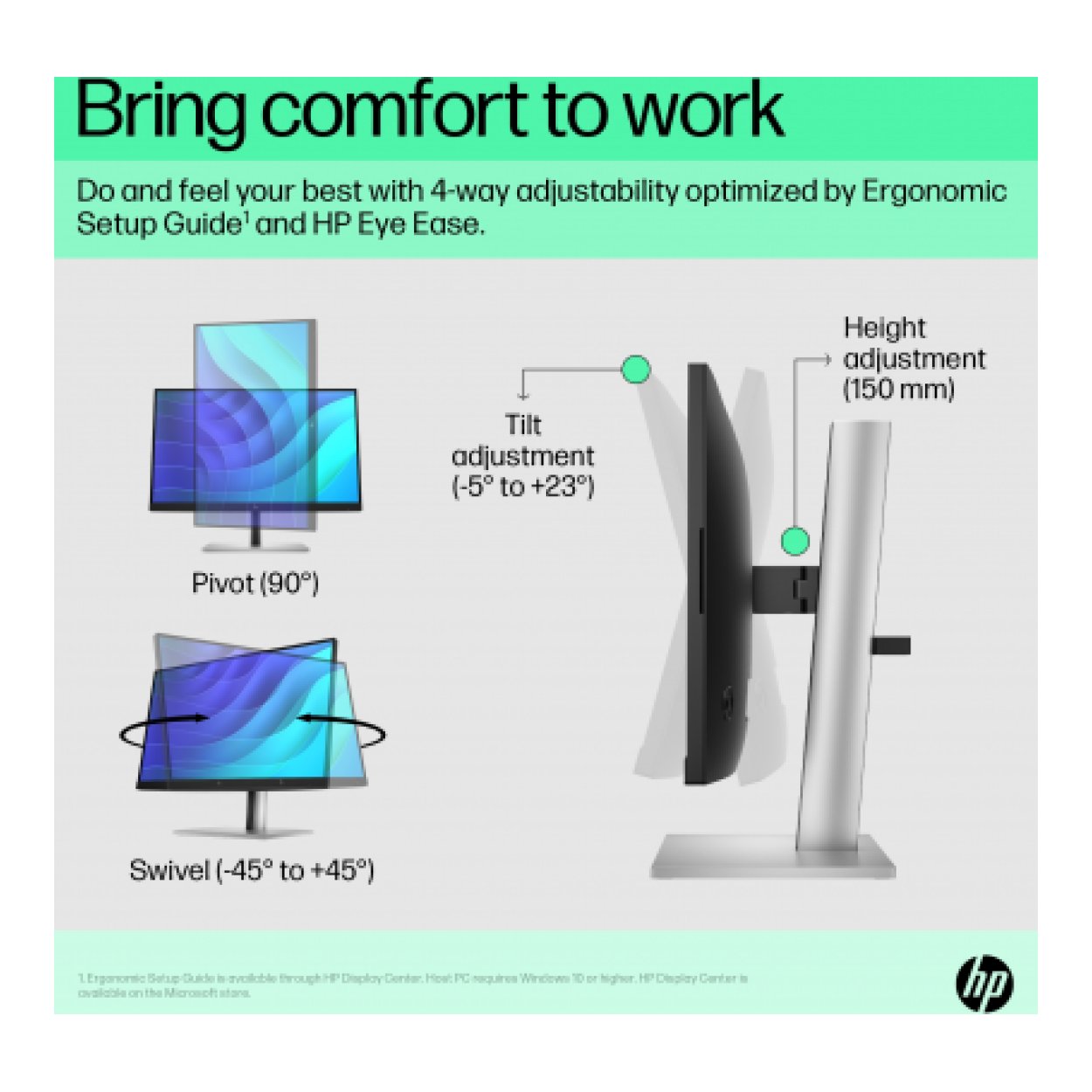 HP E22 G5 21.5-inch 1920 x 1080p FHD 16:9 75Hz 5ms LCD IPS Monitor