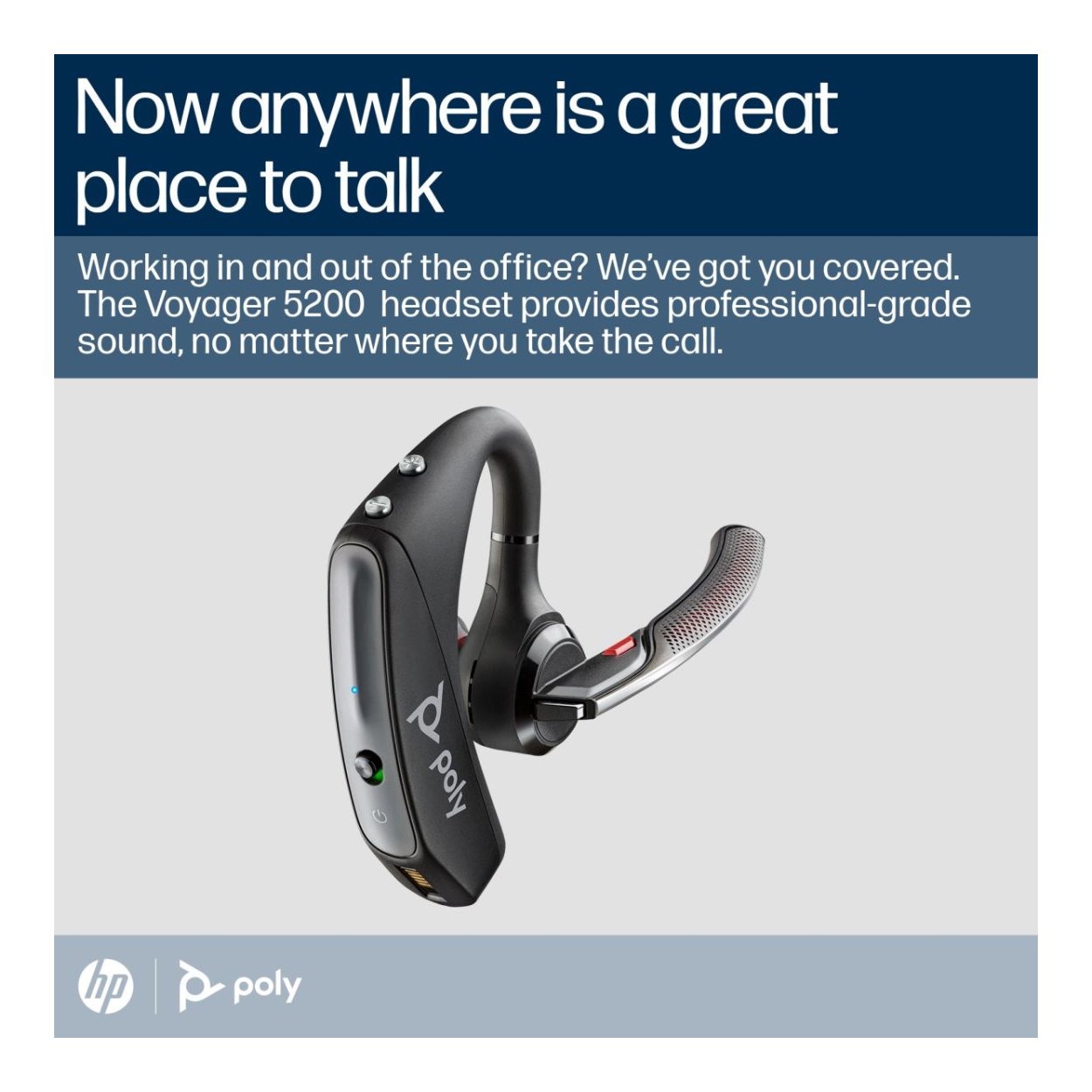 Poly Voyager 5200 UC Bluetooth Headset 7K2F3AA – HP Shop