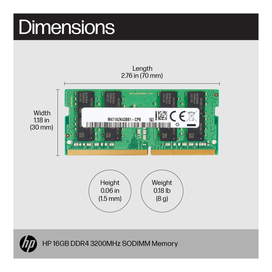 HP 8C4X9AA SODIMM Memory Module 16GB DDR4 3200MHz – HP Shop